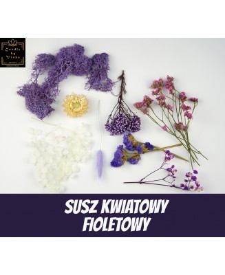 Naturalny susz kwiatowy - fioletowy - decoupage - Candle by Visha