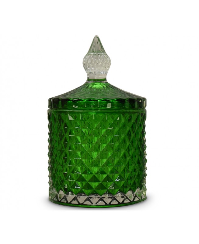 Szklany zielony pojemnik kryształowy o pojemności 300 ml