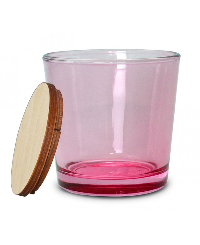 Szkło do zalewu świec 160 ml - Little - różowy transparent, z wiekiem - Candle by Visha - rzepak, soja