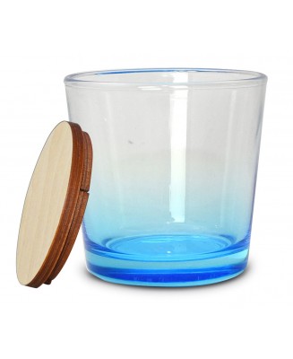 Szkło do zalewu świec 160 ml - Little - ombre, niebieski transparent, wiekiem - Candle by Visha - rzepak, soja