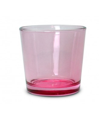Szkło do zalewu świec 160 ml - Little - różowy transparent, bez wieka - Candle by Visha - rzepak, soja