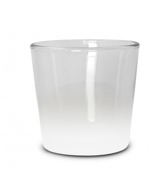 Szkło do zalewu świec 160 ml - Little - ombre, biały transparent, bez wieka - Candle by Visha - rzepak, soja